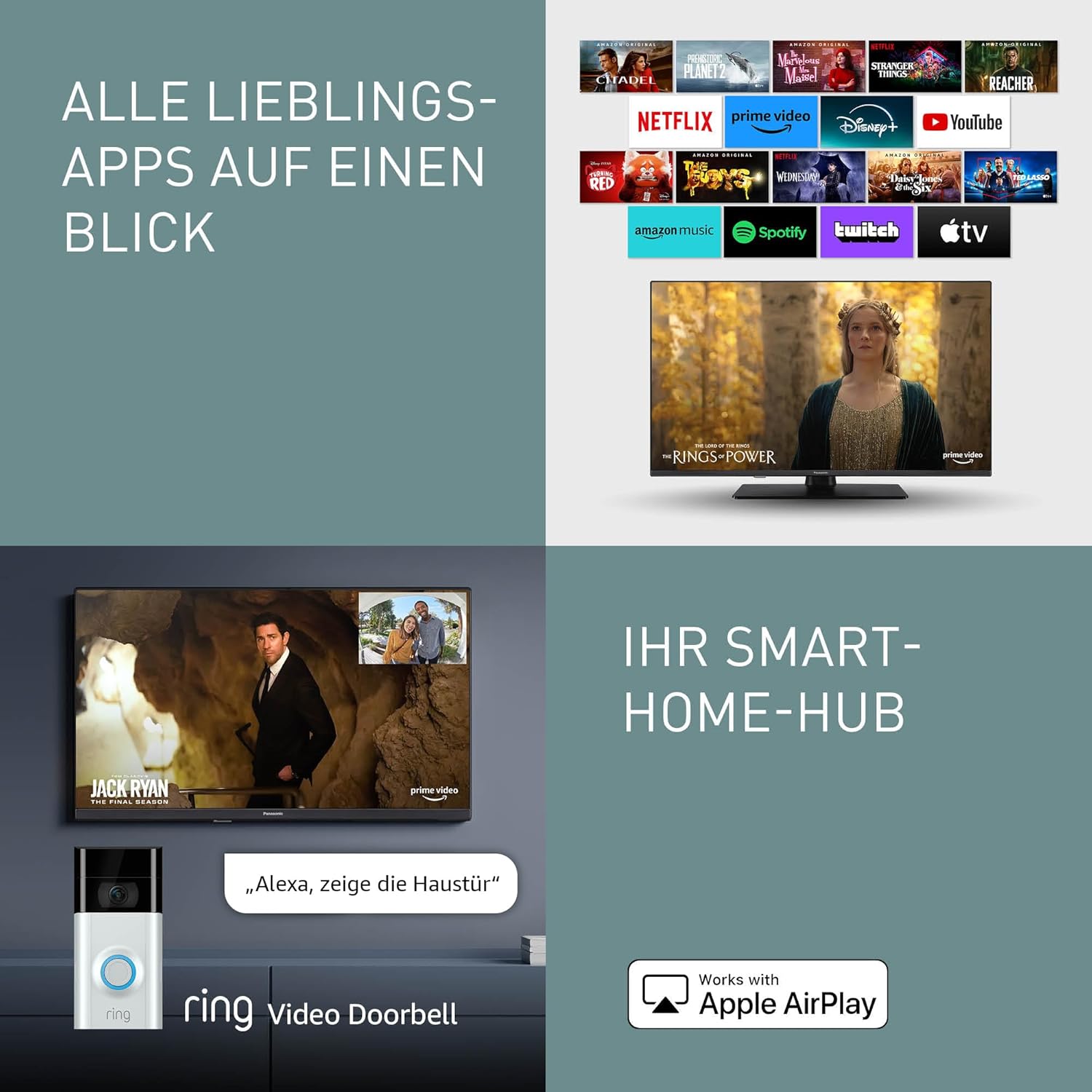 Panasonic TV-40S55AEZ, S55A Serie 40 Zoll Full HD LED Smart TV, 2024, Fire TV, HD Color Engine, HDR, Alexa Sprachsteuerung, Gaming-Modus, Media Player, für EIN außergewöhnlich visuelles Erlebnis