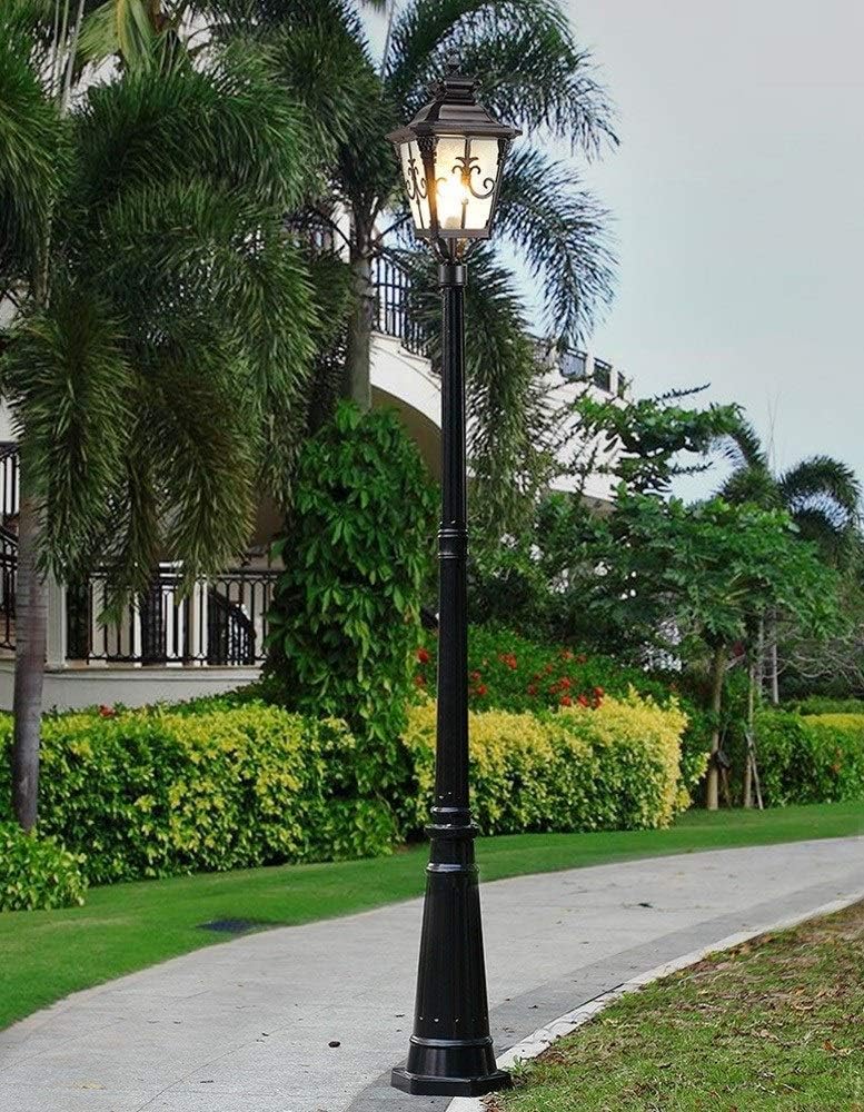 Viktorianische wasserdichte Stehlampe für den Außenbereich, 110 cm hoch, Glaslaterne für Gartenlandschaft und Gemeinschaftsdekoration, elegante Straßenlaterne, Säulenbefestigung