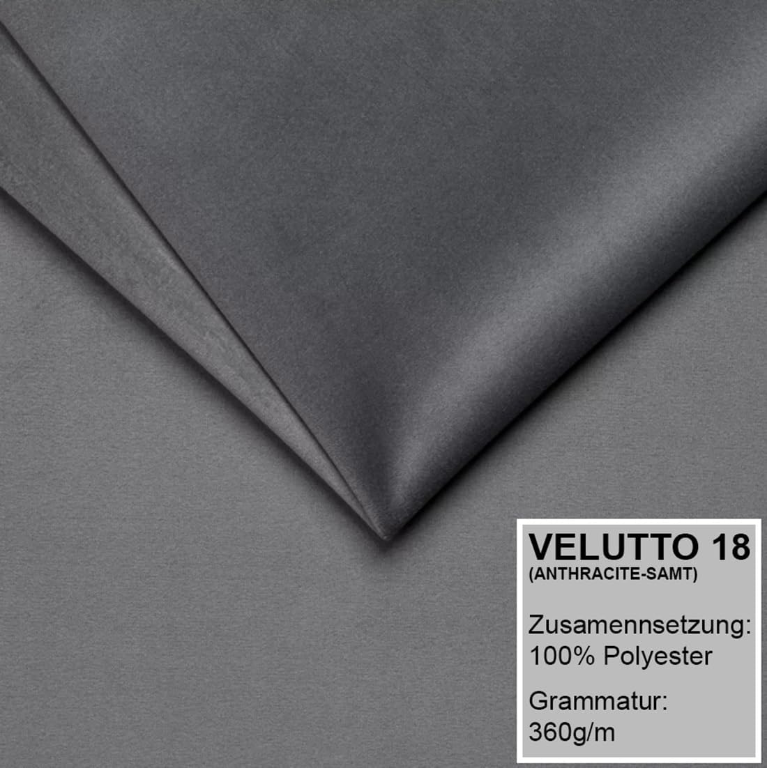A&J MöbelLand Polsterbett 140x200 mit Bettkasten und Lattenrost – DONA, Bett mit Matratze und Stauraum in Dunkelgrau