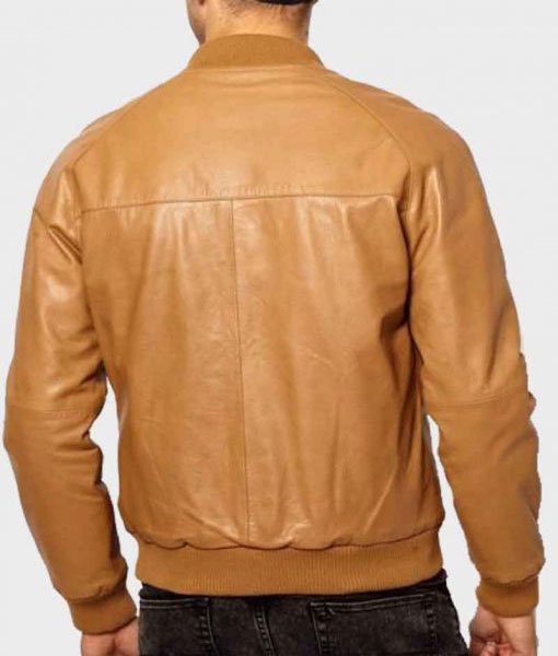 Mens Tan Brown Bomber Jacket