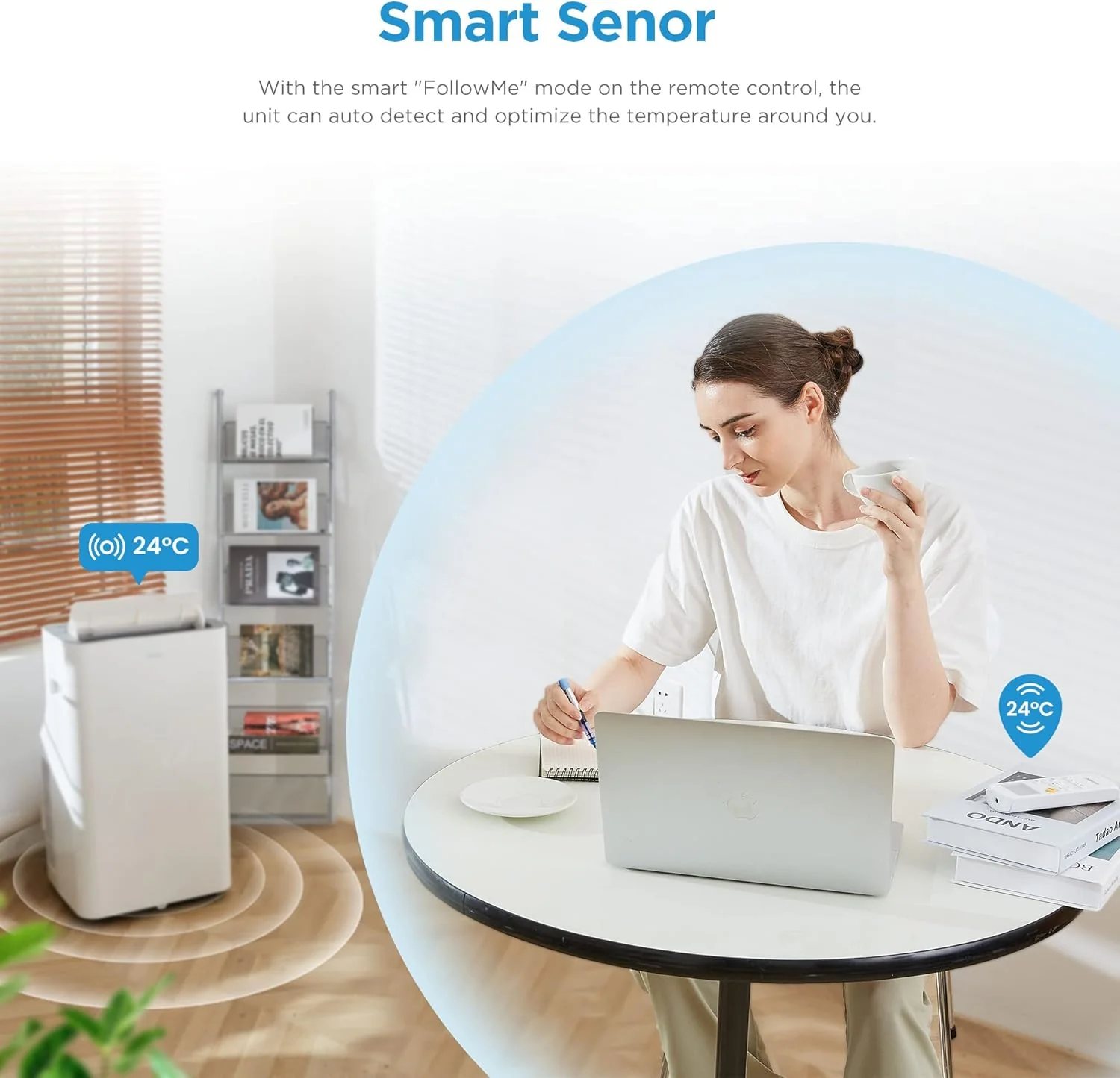 Midea Mobiles Klimager?t Silent Cool 26 Pro WF, 9000 BTU 2,6kW, K��hlen&Ventilieren&Entfeuchten, Raumgr??e bis 88m3(33�O), APP-Steuerung/Alexa/Google Home/IFTTT, Mobile Klimaanlage mit Abluftschlauch