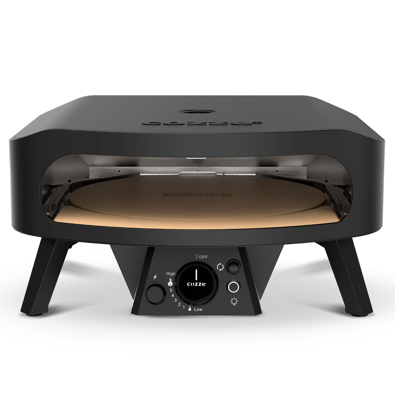 Gas-Pizzaofen 17 Zoll mit rotierendem Pizzastein Ø43 cm, bis 600 °C, Pizza in 2 Minuten