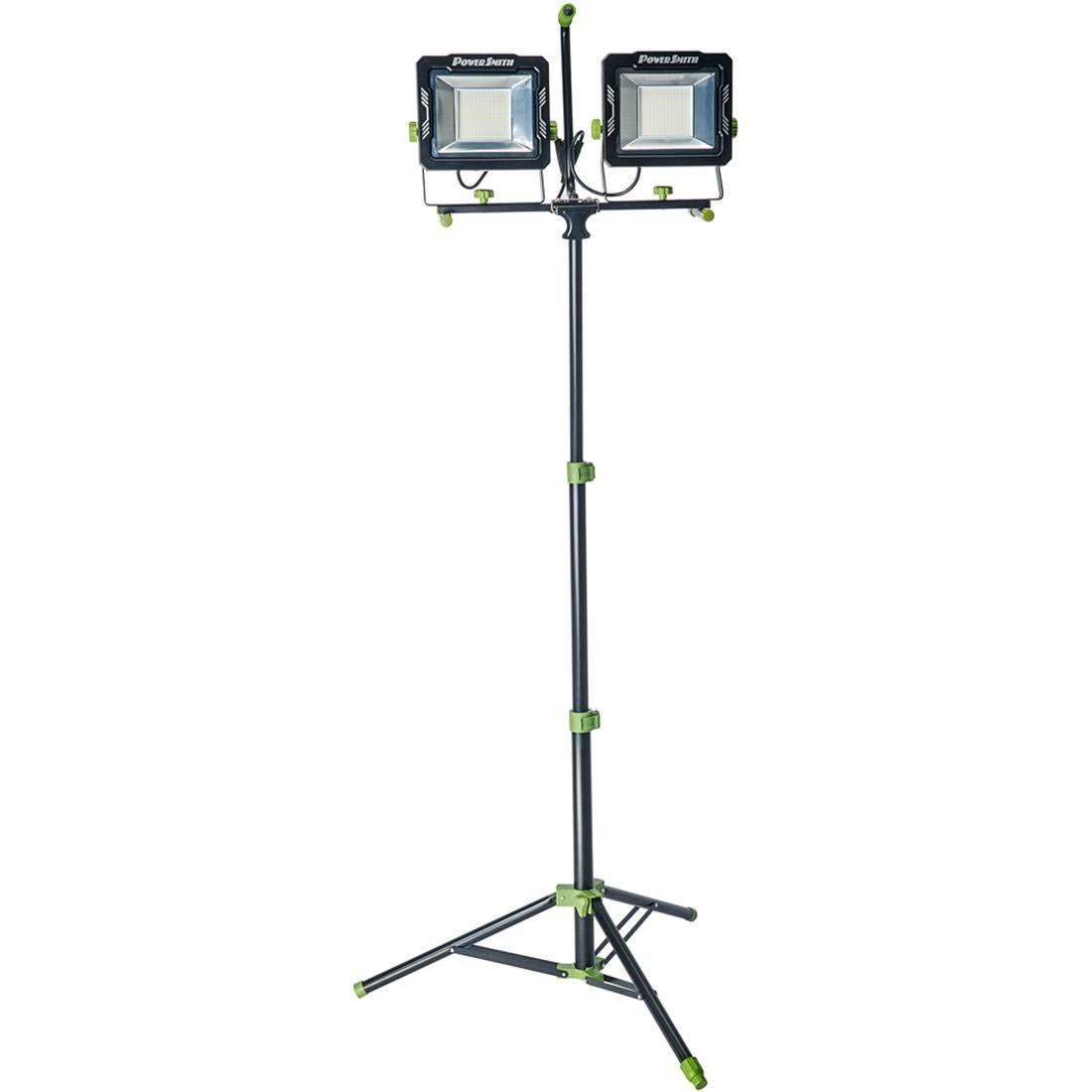 20,000 Lumens Dual Head LED Work Light with Adjustable Metal Tripod Stand and 9 ft. Power Cord