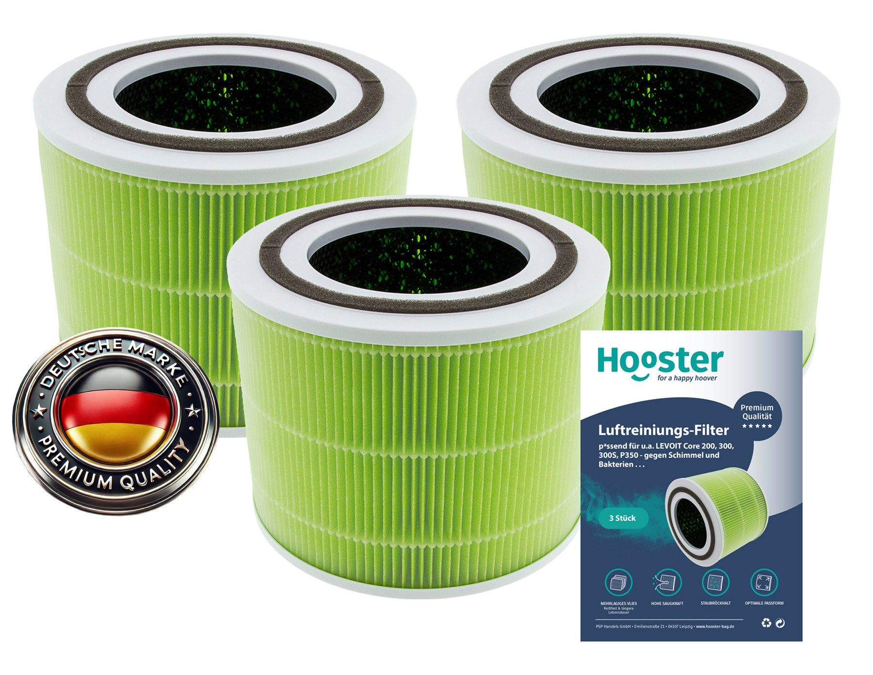 Luftfilter 3er Set Filter kompatibel mit LEVOIT H13 Core 300s / Core 300