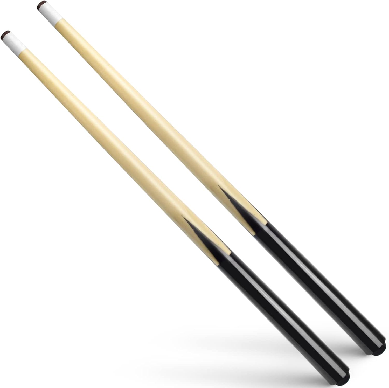 VANLAN Stecca da Biliardo in Legno massello, Piccole, per Bambini, con Punte da incollare da 13 mm, Set da 2