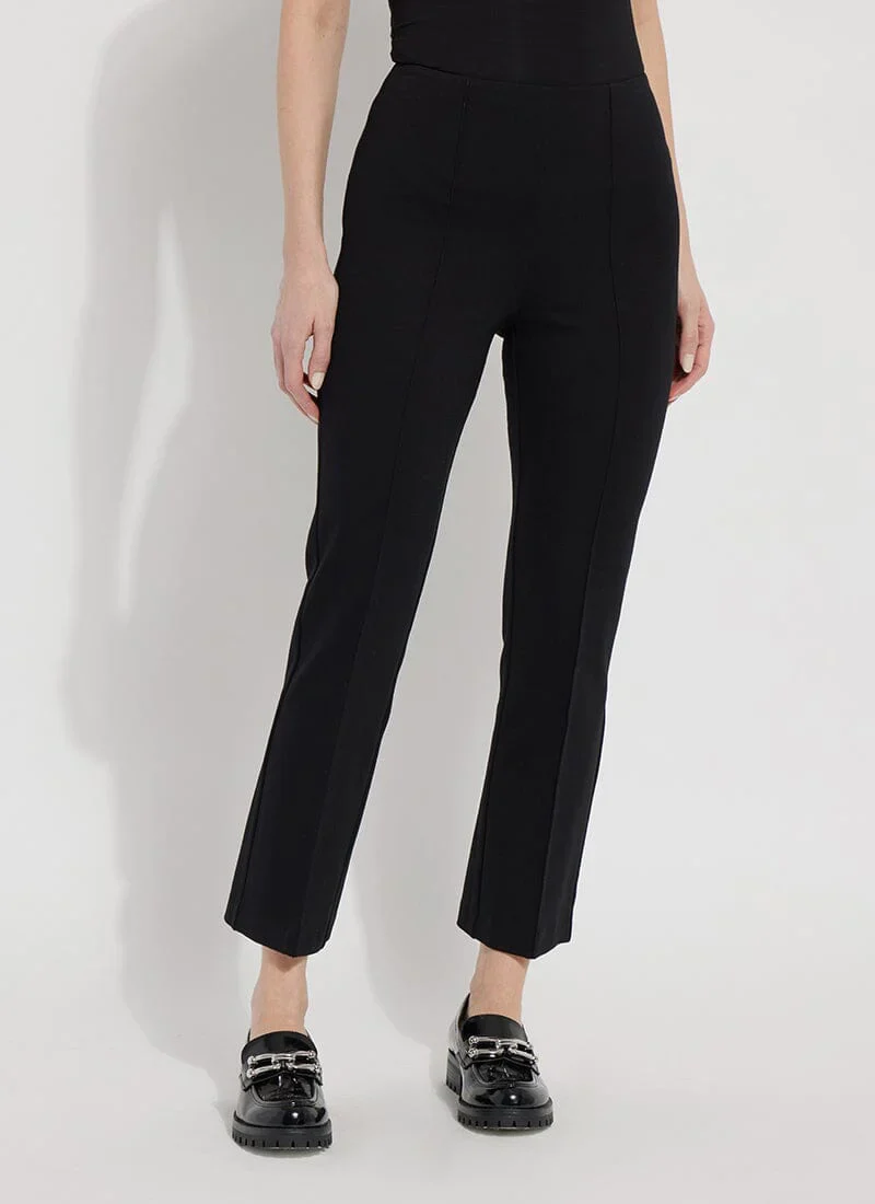 Ankle Elysse Fit-and-Flare Ponte Trousers in Black by Lysse