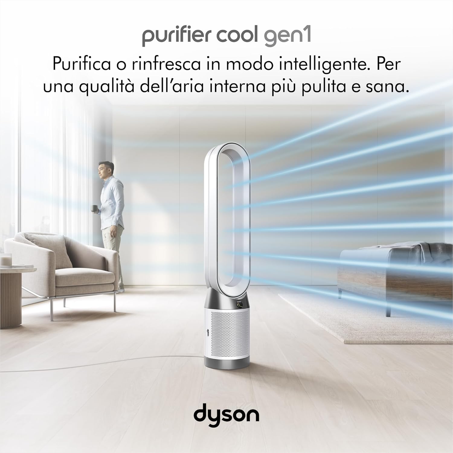 Purifier Cool Gen1 TP10 purificatore d’aria e ventilatore – potente purificazione ’aria, flusso d’aria rinfrescante (Bianco)