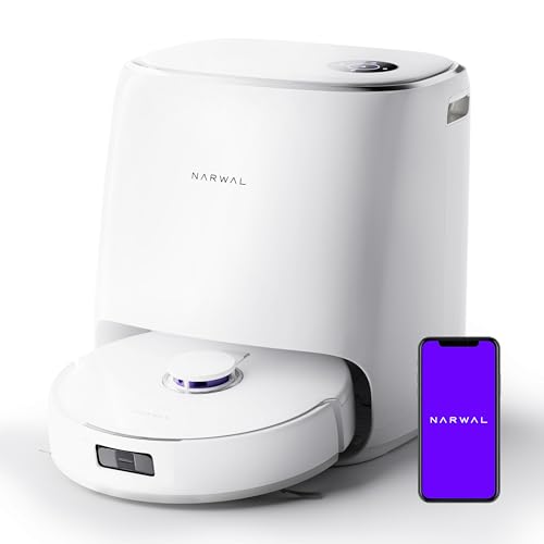 Narwal Freo X Ultra Robot Vacuum and Mop Combo, 8200Pa Robot Mop & Vacuum, Auto Mop Drying/Washing, Self Empty, Zero Tangling, DirtSense™, Maintenance Free Base Station, Self Contained Dust Processing