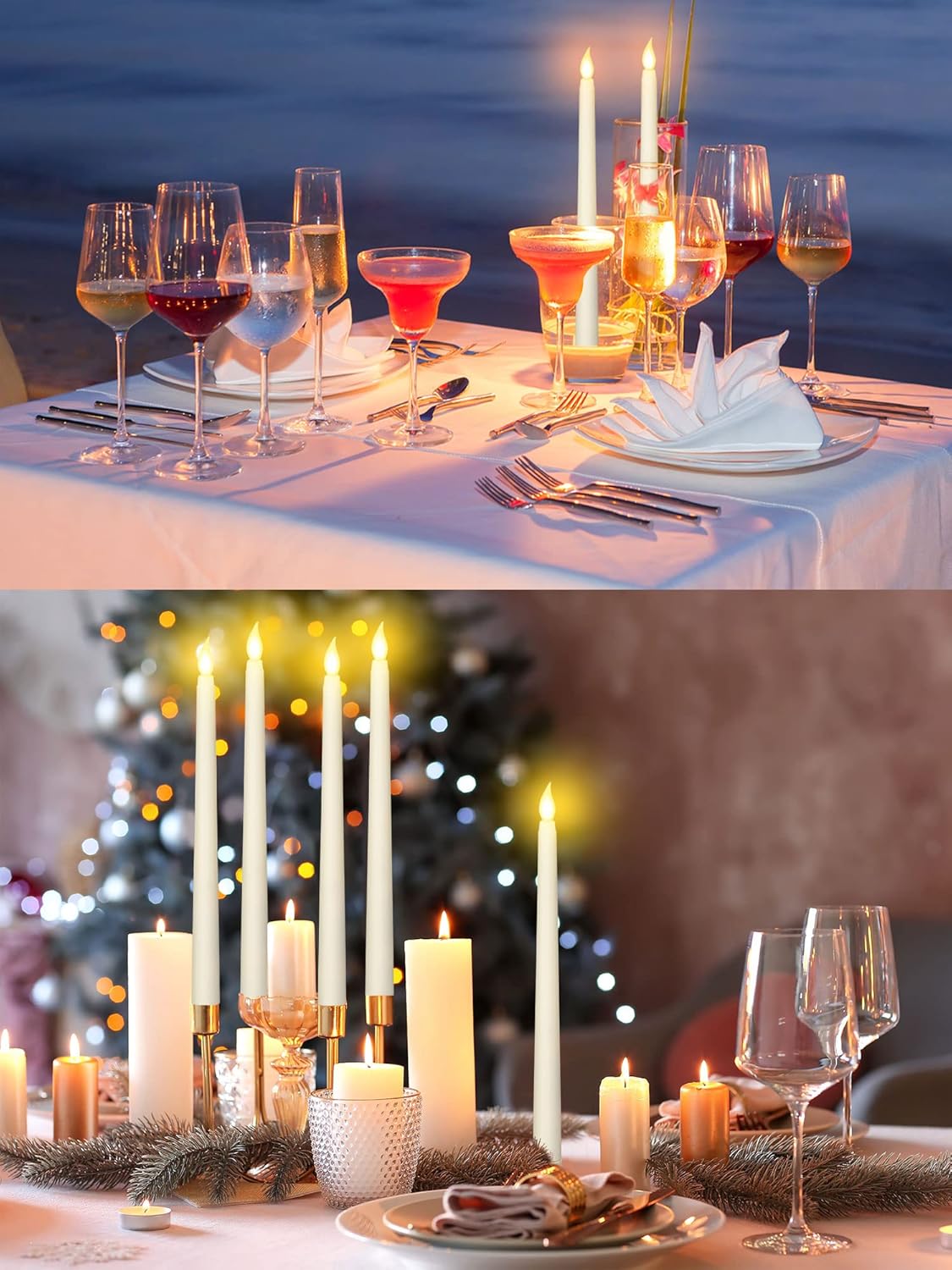 Treela 72 Stück flammenlose LED-Kerzen, batteriebetrieben, 27.9 cm, flackernde LED-Kerzen mit warmem Licht für Valentinstag, Hochzeit, Party, Weihnachten, Batterie nicht im Lieferumfang enthalten