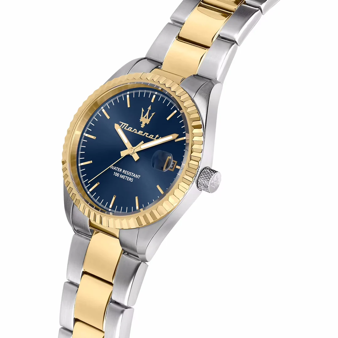 Orologio Maserati Competizione dettagli in oro quadrante blu R8853100027