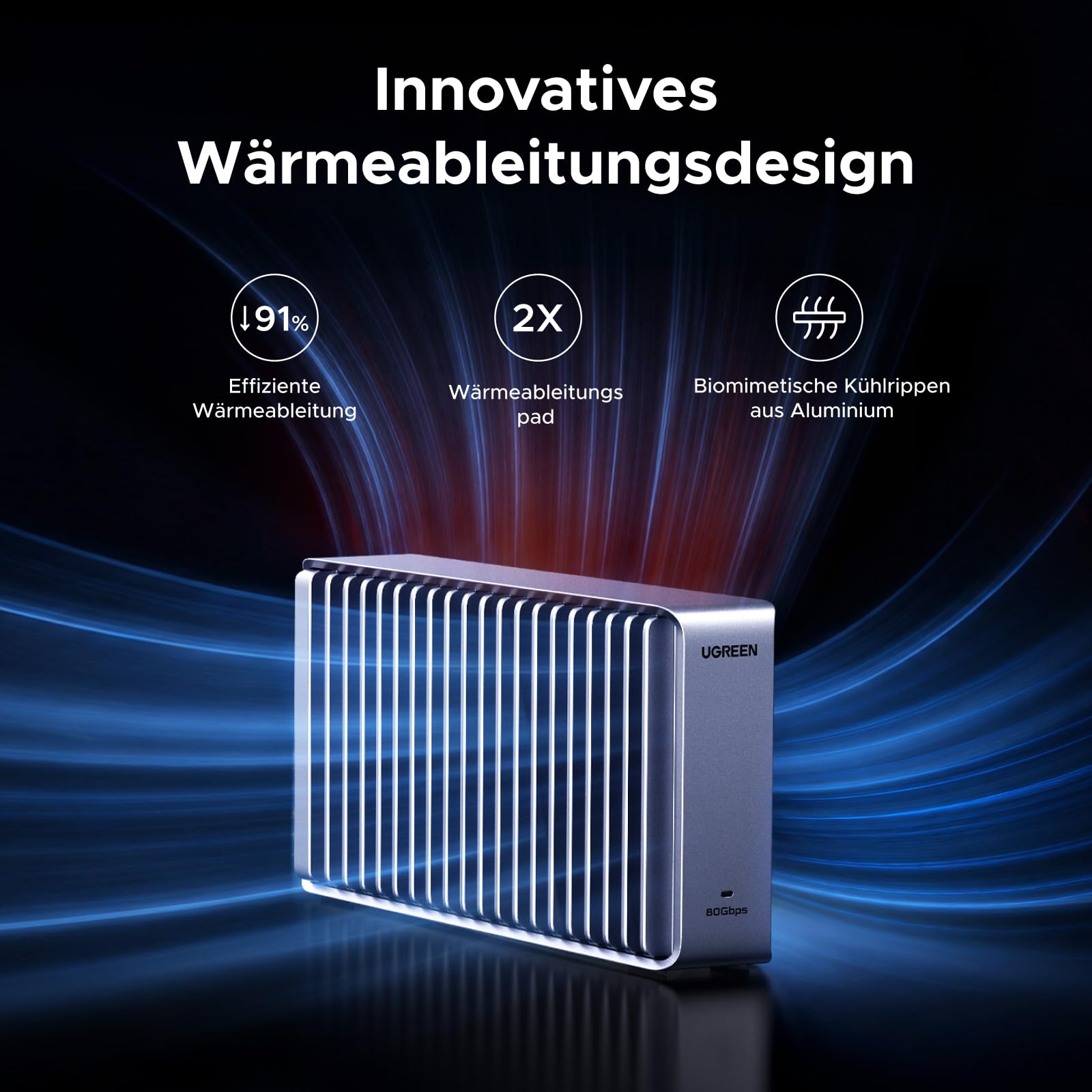 80Gbps M.2 NVMe SSD Gehäuse mit USB-C, kompatibel mit Thunderbolt 5/4 und USB4, bis zu 7000 MB/s