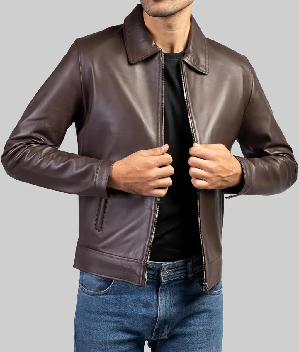 Roberto Dark Brown Leather Jacket