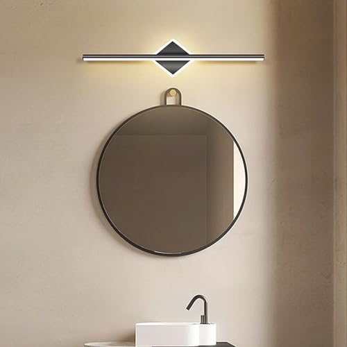LED-Badezimmerleuchte mit schwarzer Spiegelleuchte, lineare Wandleuchte, Innenbeleuchtung, moderne Badlampen, lange Lichtstreifen für Ankleidezimmer, Schlafzimmer, Waschraum