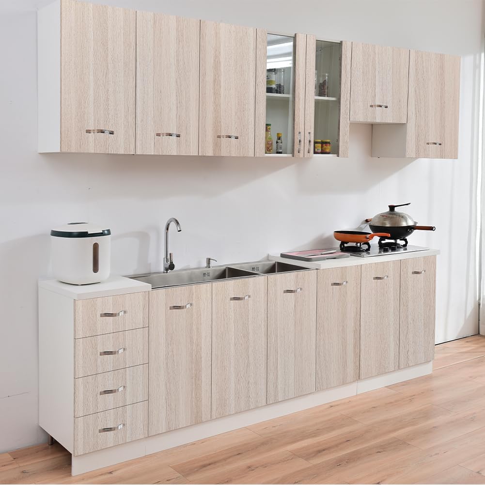 Shally Dogan Pensile Scolapiatti con Vassoio Salvagoccia da Cucina, Mobile a Parete in Legno Resistente, Armadio Sospeso con Due Ante e Due Ripiani, Dimensioni 80 x 32 x 72H cm (Olmo)