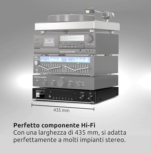 TechniSat DIGITRADIO 143 CD (V3)   Sintonizzatore HiFi digitale, radio Internet (DAB , FM, ricezione Bluetooth, Spotify, lettore CD, WLAN, larghezza 43,5 cm, controllo dell'app, telecomando) Nero : Amazon.it: Altro