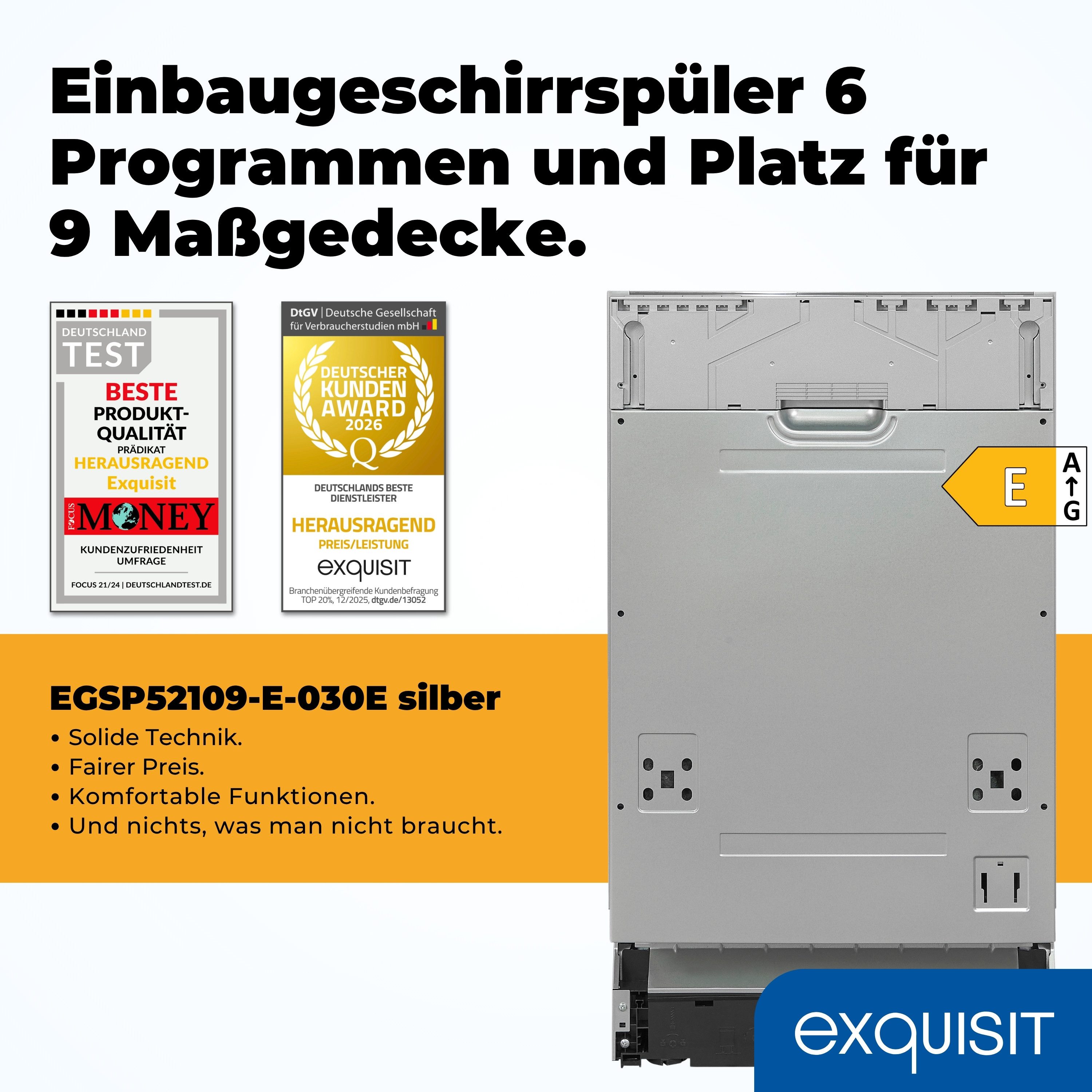 vollintegrierbarer Geschirrspüler EGSP52109-E-030E