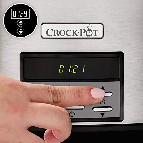 Crock pot Pentola per Cottura Lenta, Slow Cooker, Extra Large 7.5 litri, fino a 10 Persone, Spegnimento Automatico, 2 Impostazioni Cottura e Funzione Warm automatica, 230 W, Ceramica, Argento : Amazon.it: Casa e cucina