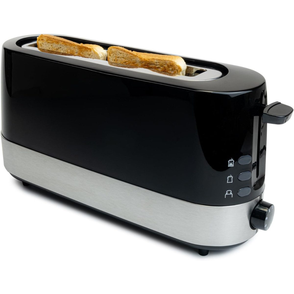 Toaster Langschlitz-Toaster 23 cm mit Brötchenaufsatz und Bräunungsstufen