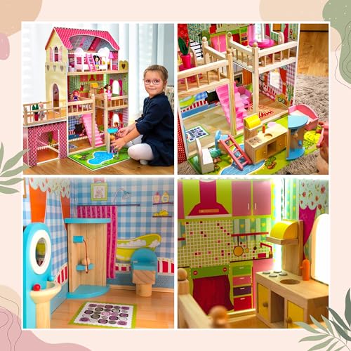 Green series Kinderplay Casa Delle Bambole   Legno, GS0020 : Amazon.it: Giochi e giocattoli