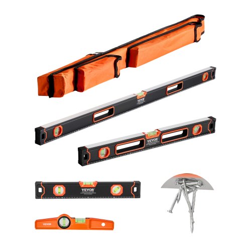 VEVOR 4-teiliges Torpedo-Wasserwaagen-Set mit Libelle 120/60/40/25cm magnetisch