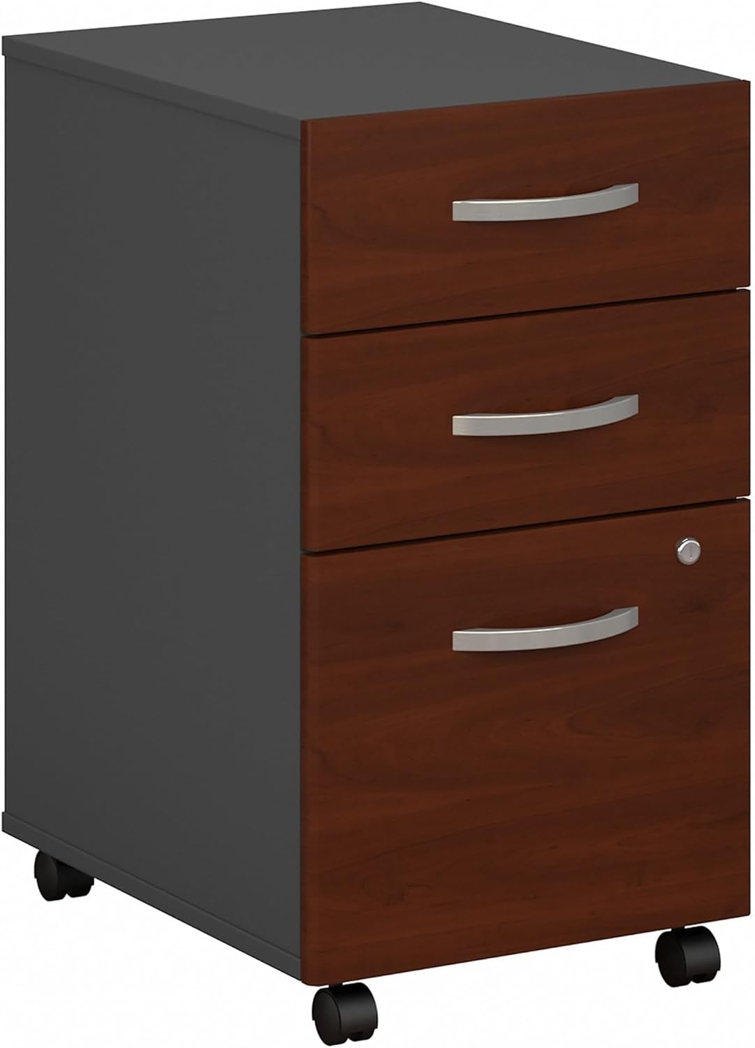 Bush Series C 3-Drawer Rolling File Cabinet, Under Desk, Hansen Cherry