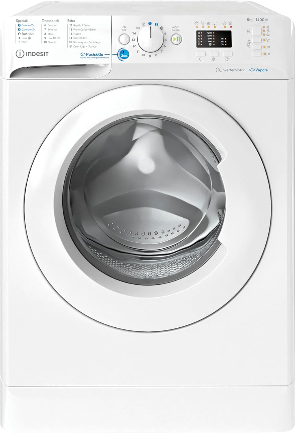 Lavatrice a libera installazione a carica frontale Indesit: 9,0 kg - BWE 91296X WV IT
