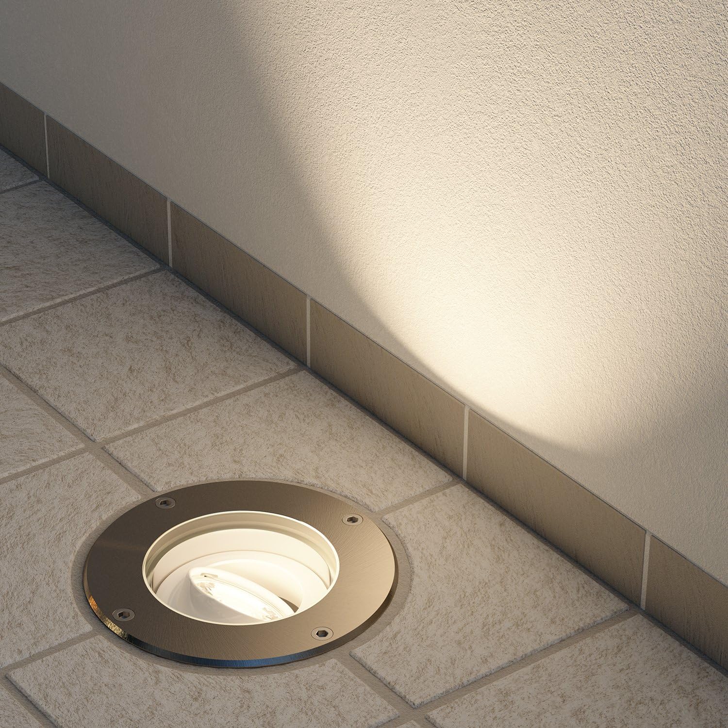 ledscom.de Boden-Einbauleuchte BOFU, Outdoor, IP67, schwenkbar, edelstahl, rund, 150mm Ø, 1x GU10 max. 15W, 6 Stk.