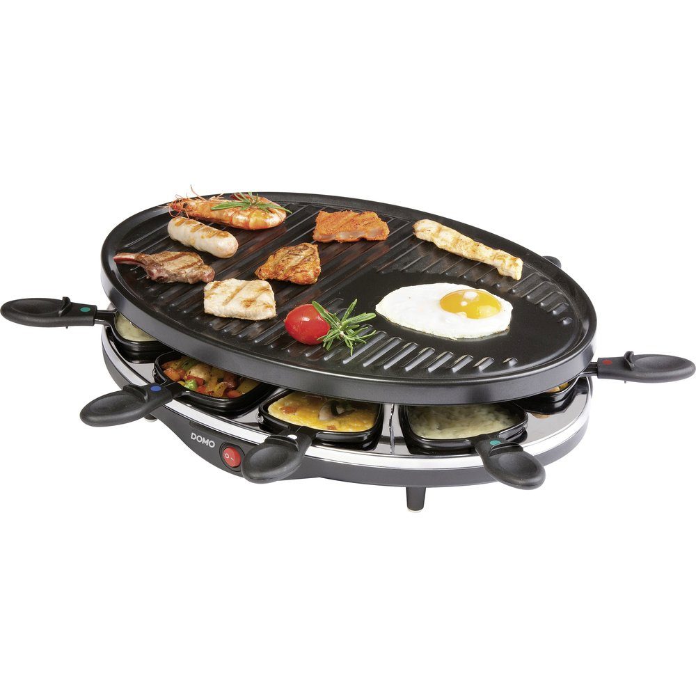 Raclette DOMO DO9038G Raclette Grillfunktion, Antihaftbeschichtung, Kontrollleu