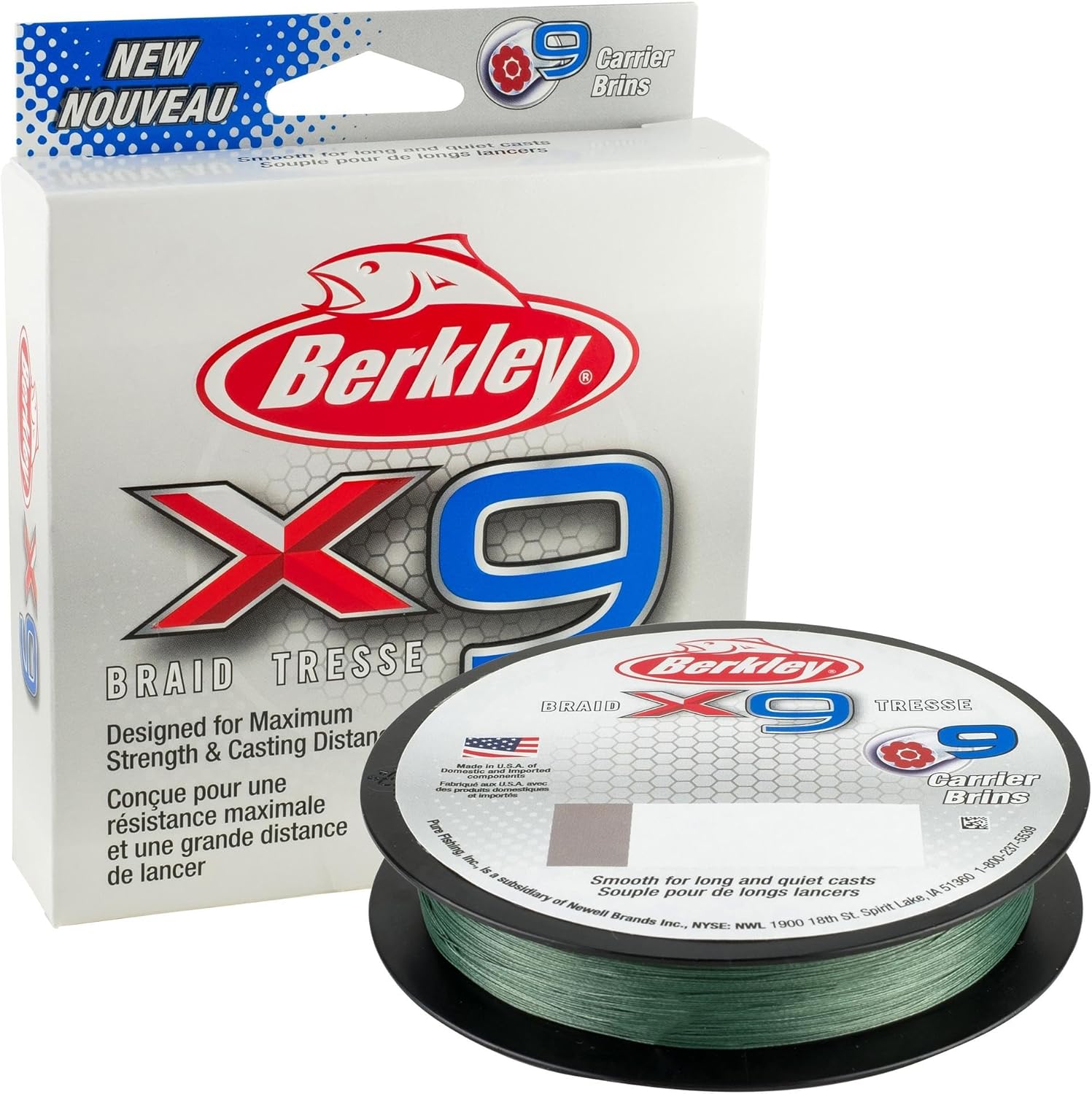 Berkley X9 geflochtene Angelschnur – 9-fache geflochtene Schnur zum Salzwasser- und Süßwasserangeln