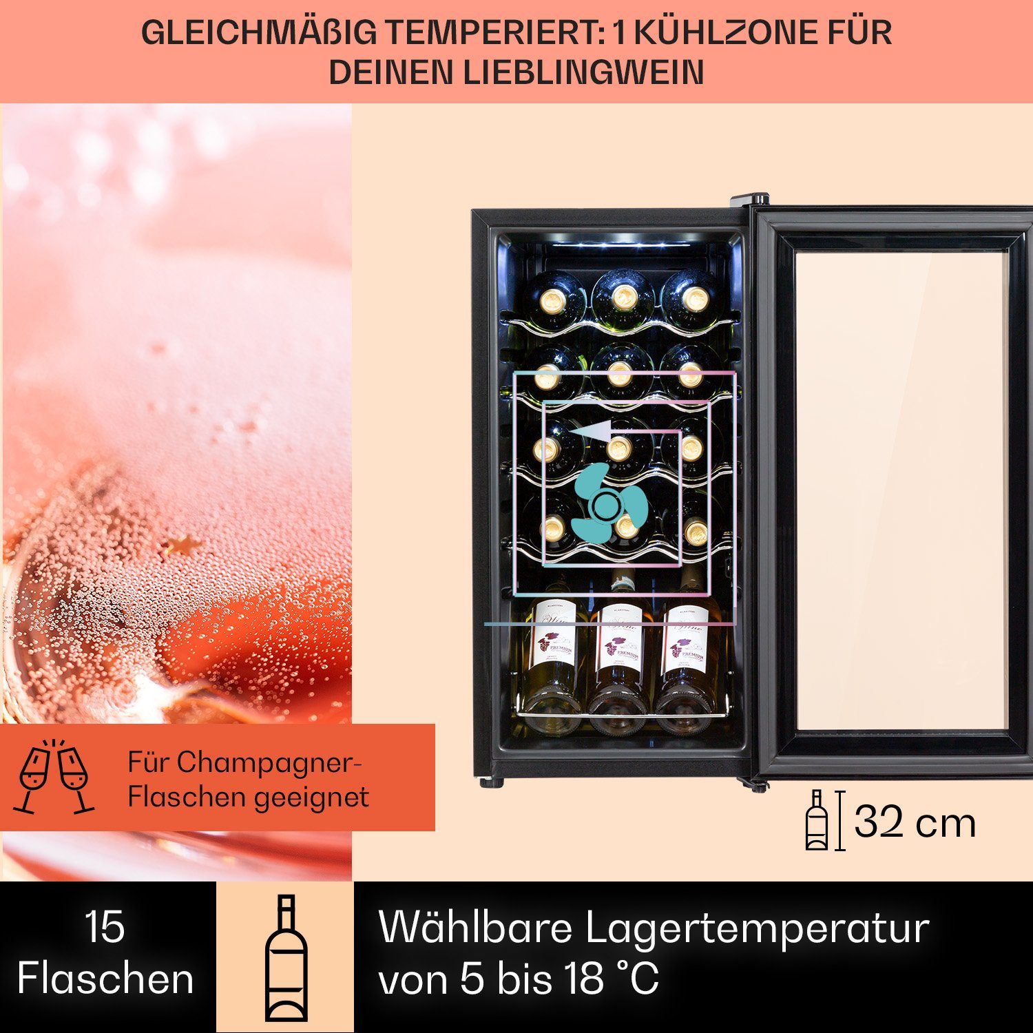 Weinkühlschrank Shiraz 15 Slim Uno