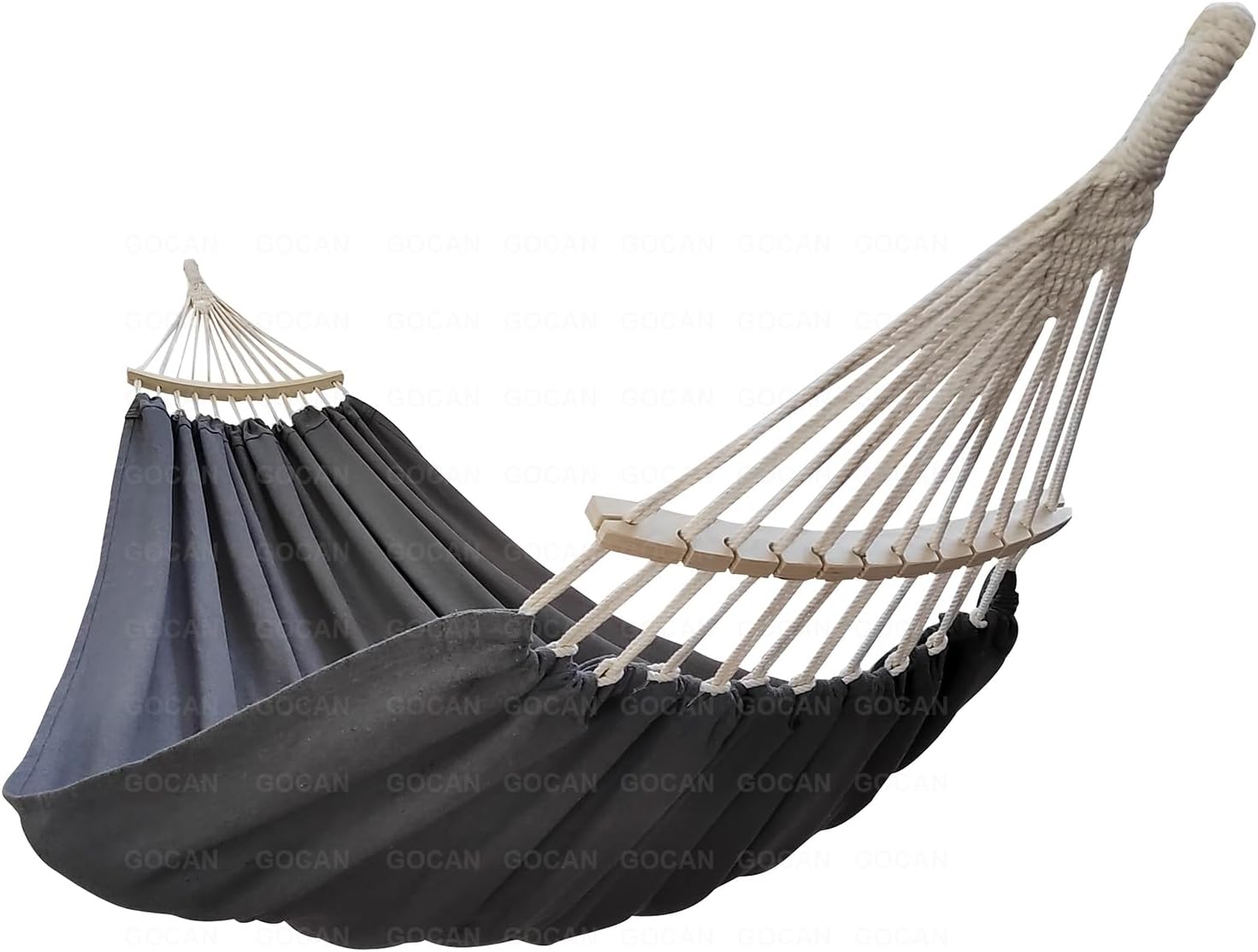 Gocan - Amaca doppia per 2 persone, extra grande, in lino di cotone, per terrazzo, veranda, giardino, cortile, per rilassarsi all'aperto e interni, portata 272 kg, misura XXL, 330 x