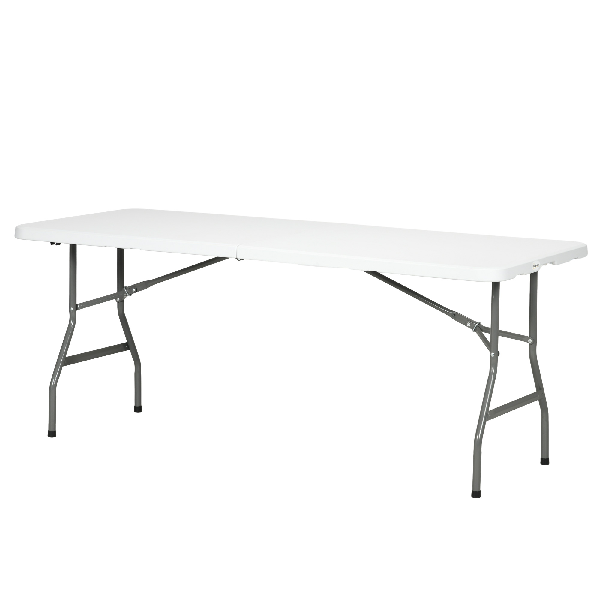 Outsunny Gartentisch Gartenklapptisch Outdoor-Tisch, 180 cm  x 75 cm x 73 cm, Weiß + Grau