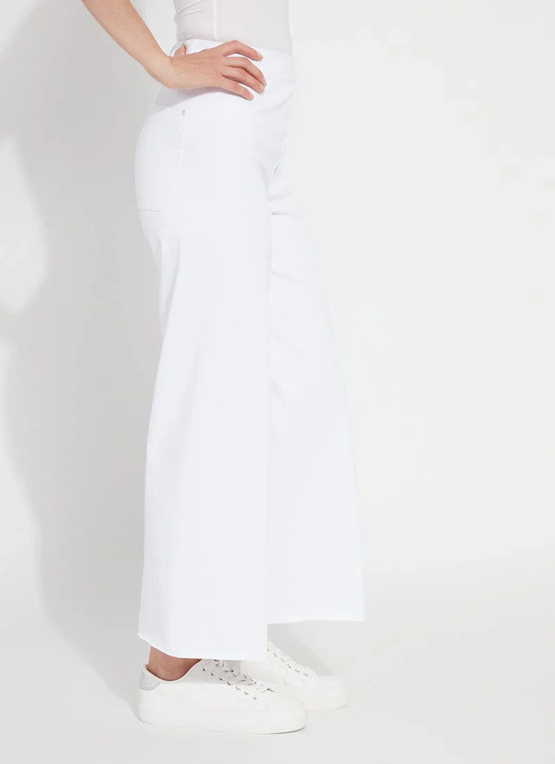 Erin High Waist Wide Leg Jeans in White by Lysse