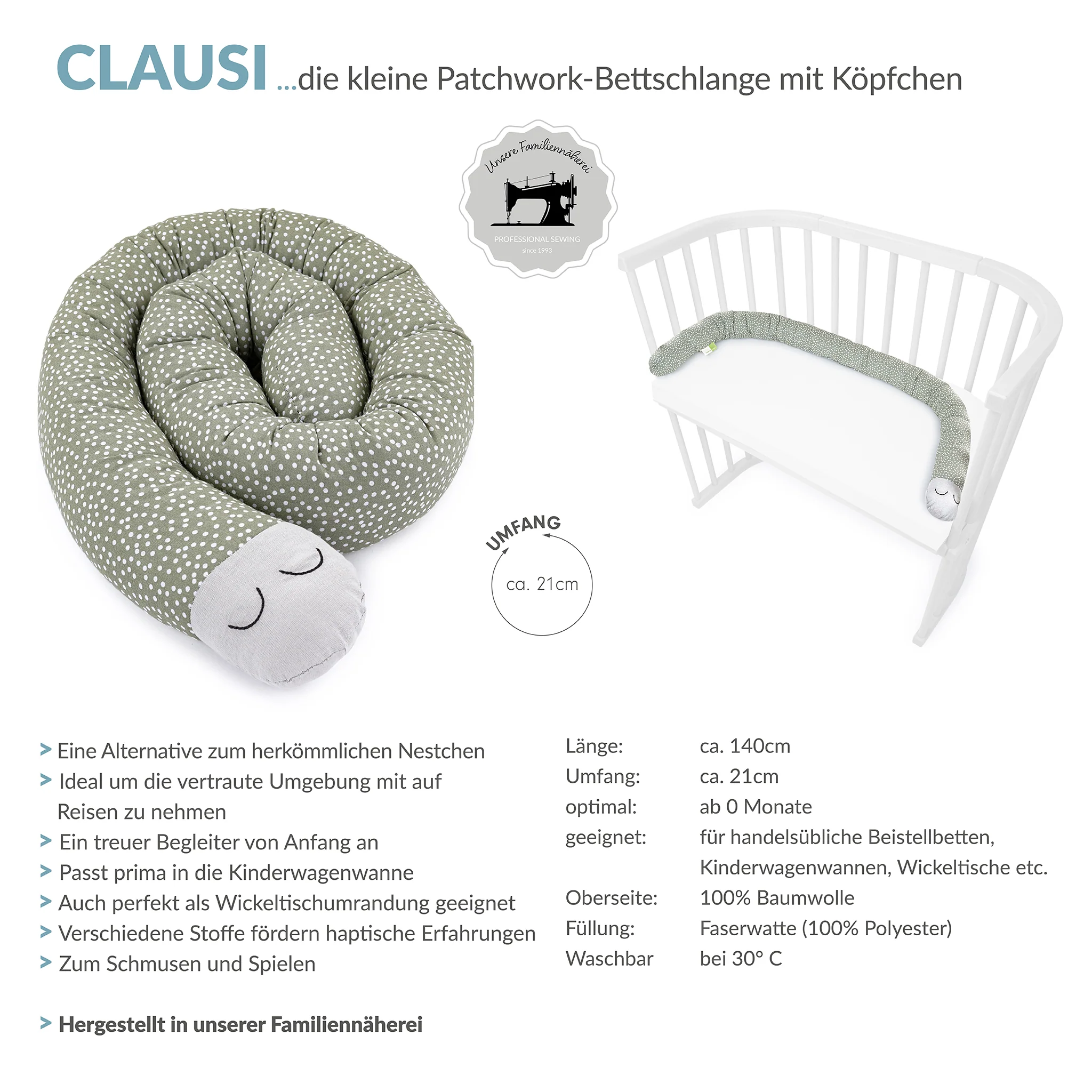 CLAUSI kleine Bettschlange