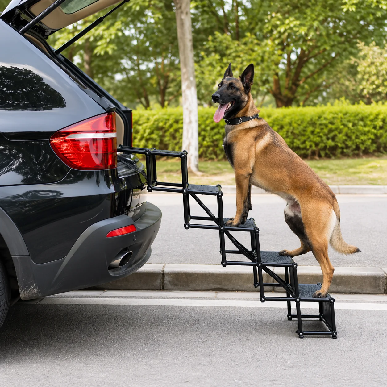 Foldable 5-Step Dog Car Stairs �C Non-Slip, Lightweight & 150 lbs Capacity