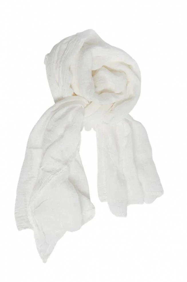 Pure Linen Stole | White Limehouse | 120 x 220 cm