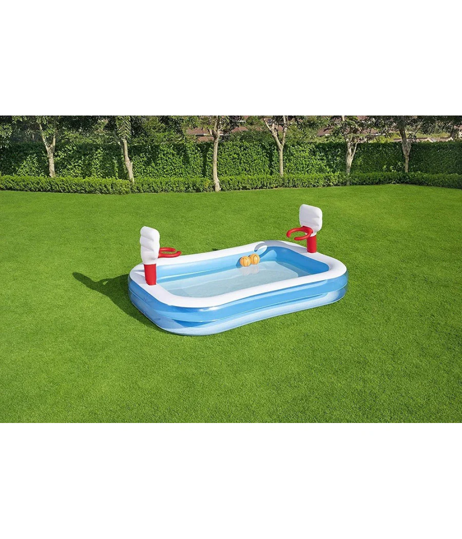 Trade Shop - Piscina Gonfiabile Per Bambini 3 Anni+ Gioco Pallacanestro Basket Giardino