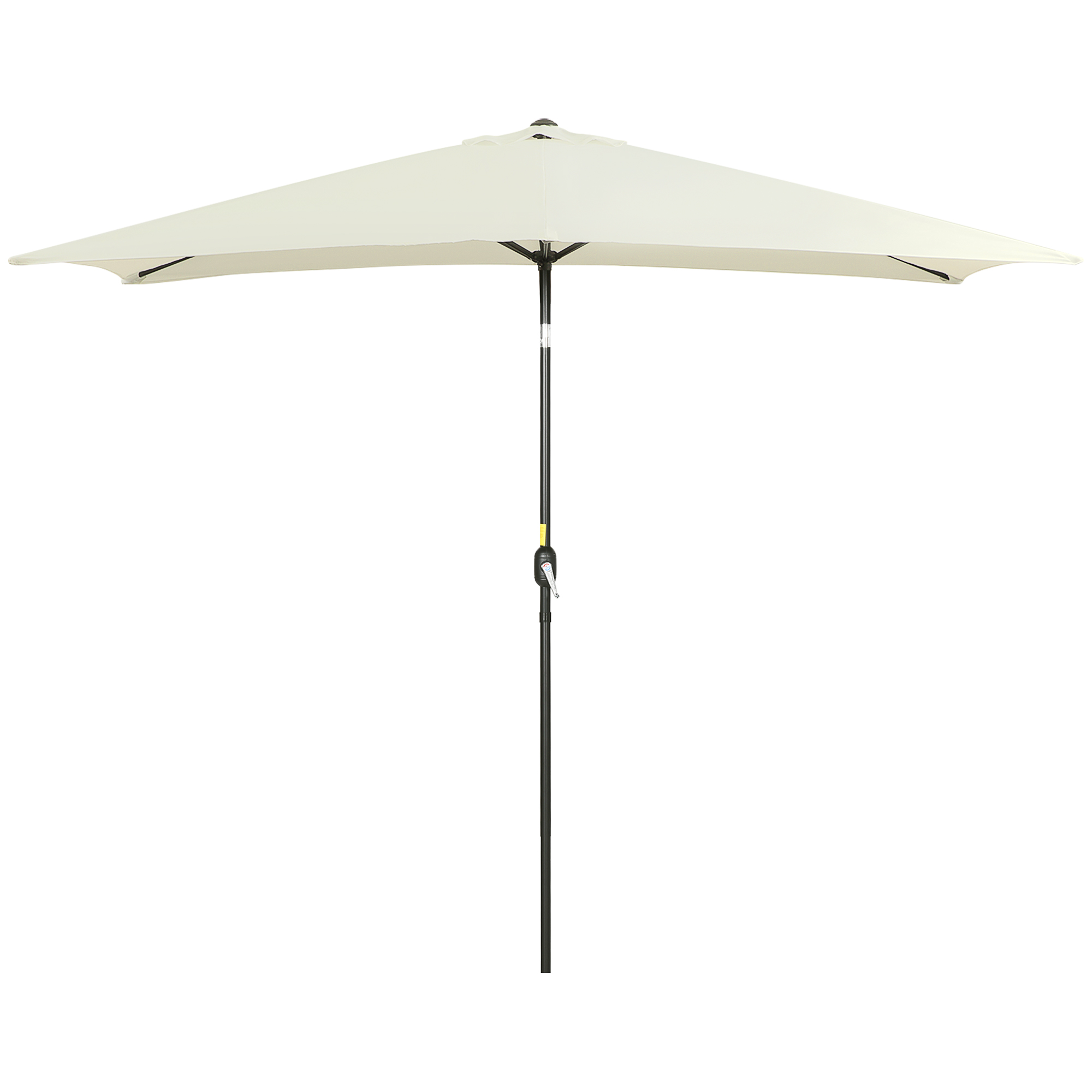 Outsunny Rechteckiger neigbarer Sonnenschirm aus Metall und hochdichtem Polyester 3 x 2 m Creme