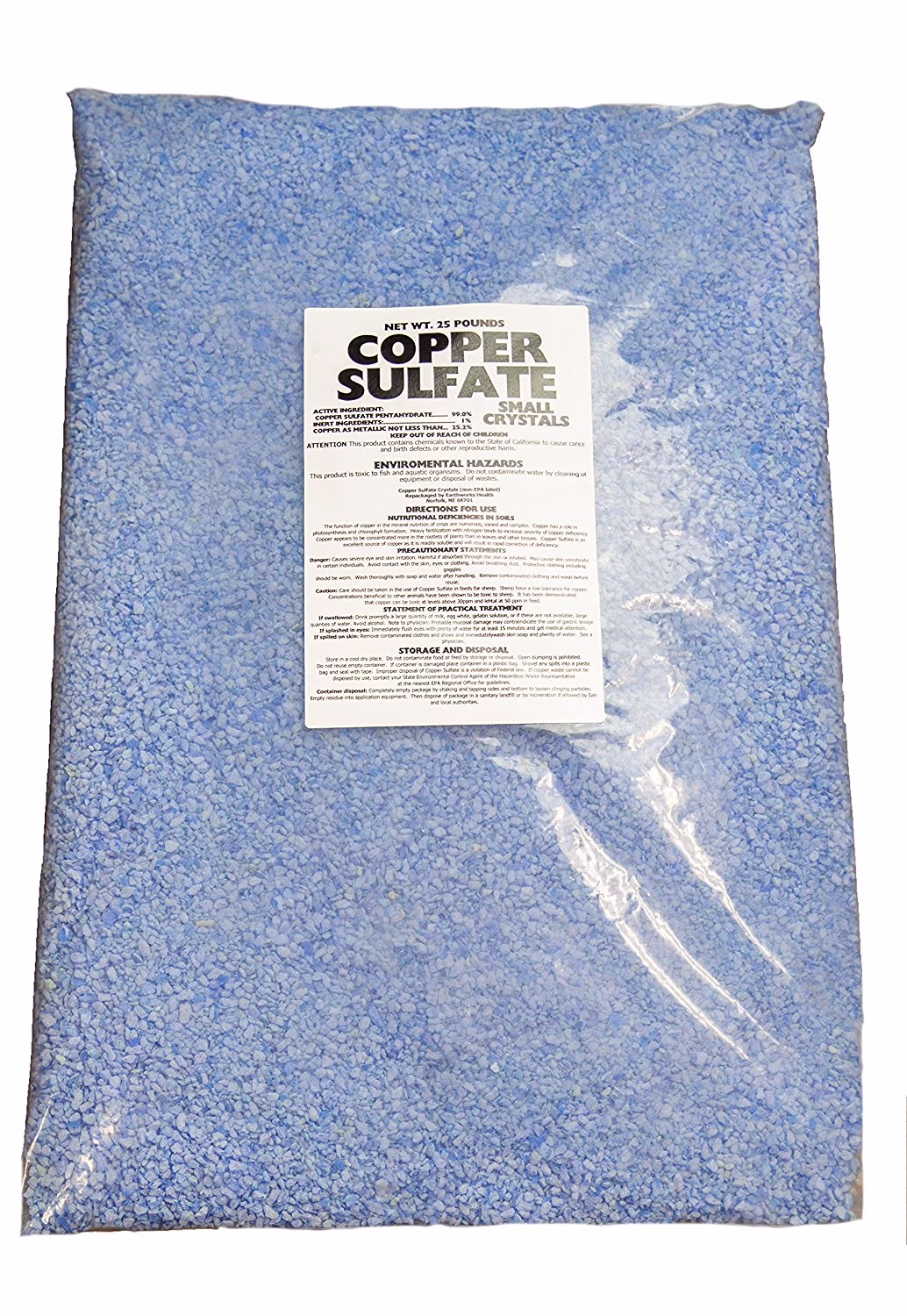 Copper Sulfate Fine Crystals - 25Lb bag