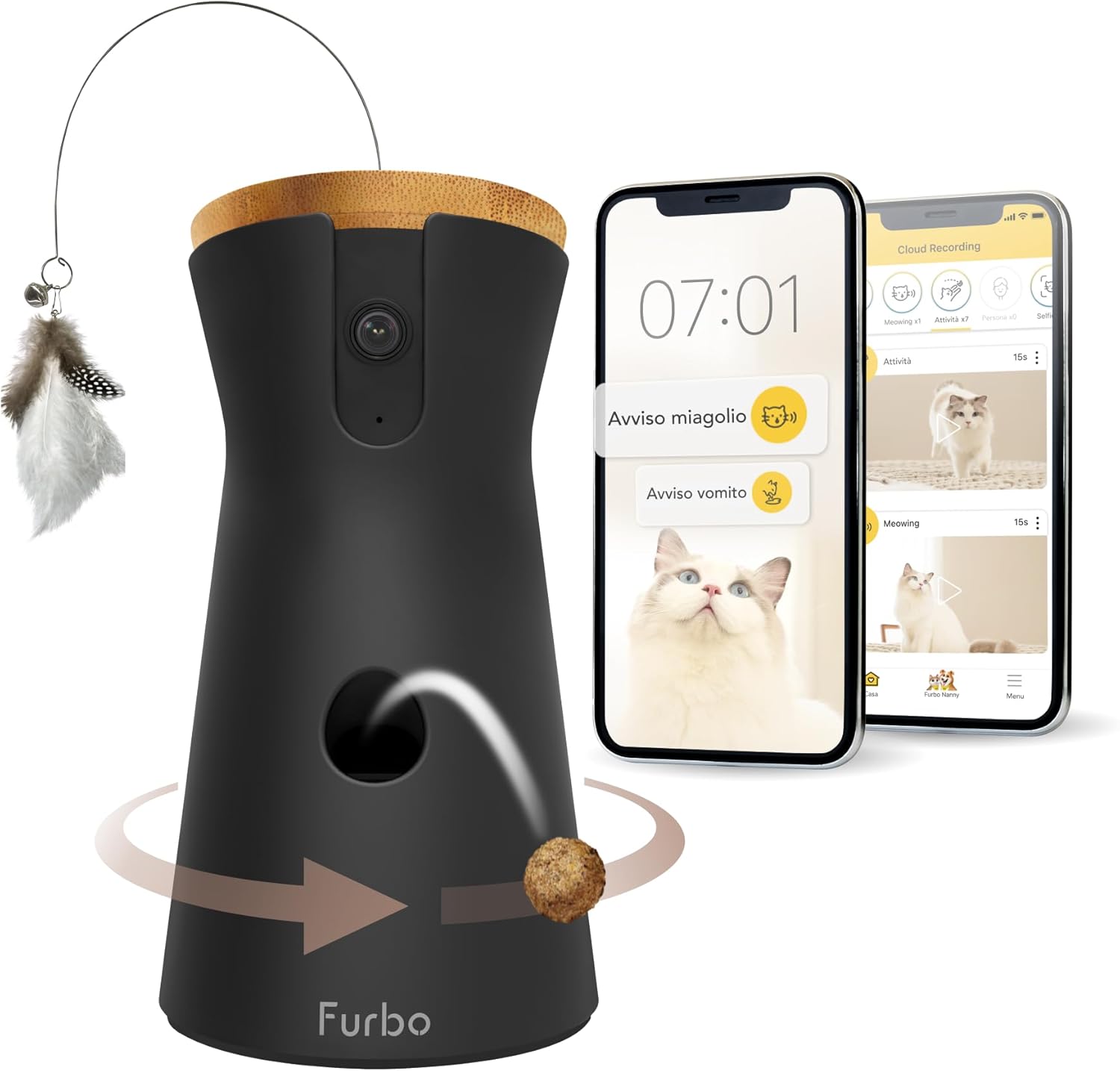 Furbo Videocamera 360° per Cani con Pacchetto Sicurezza Casa