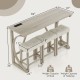 4-Piece Bar Table Set with Power Outlet and Upholstered Saddle Seat Stools