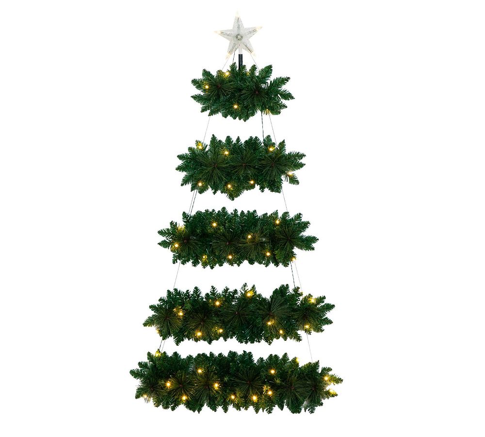 Faux Lit Wall Hanging Christmas Tree   tiaotiao
