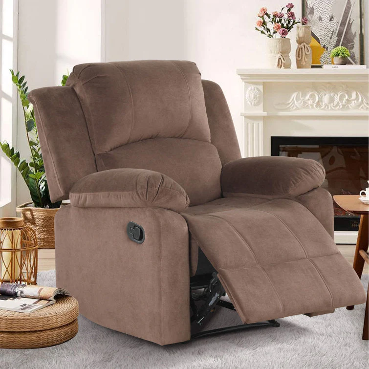 34 Inch Manual Recliner Chair with Soft Microfiber Fabric