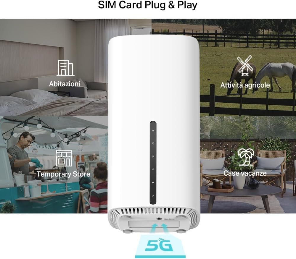 TP-Link Archer NX600 Router 5G Wi-Fi 6 AX3600Mbps Dual Band, Porta WAN/LAN 2.5G+2×Porte Gigabit LAN, Plug & Play, 4K-QAM, 8×5G/LTE, 2×Wi-Fi Antenne Interne, EasyMesh, HomeShield