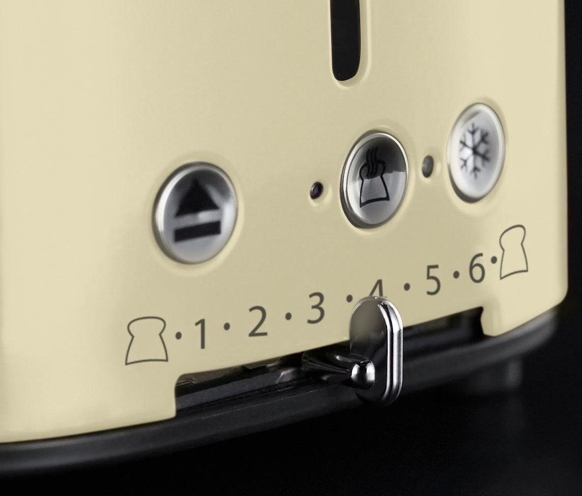 Toaster Retro Vintage Cream 21682-56 Auftaufunktion 1300W 6 Stufen