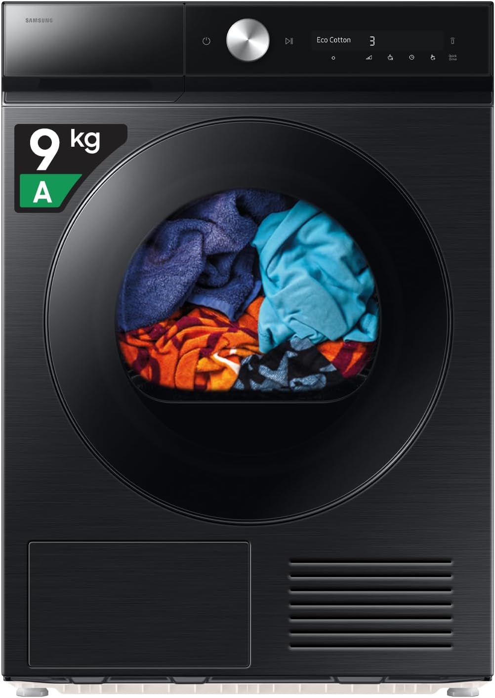Samsung Asciugatrice Bespoke AI DV90DB8845GB/U3, 9 kg, Silent Dry, Pompa di Calore, Wifi, QuickDrive, AI Dry, Sensore Optimal Dry, Display AI Control, Carica Frontale, 60L x 85H x 60P cm