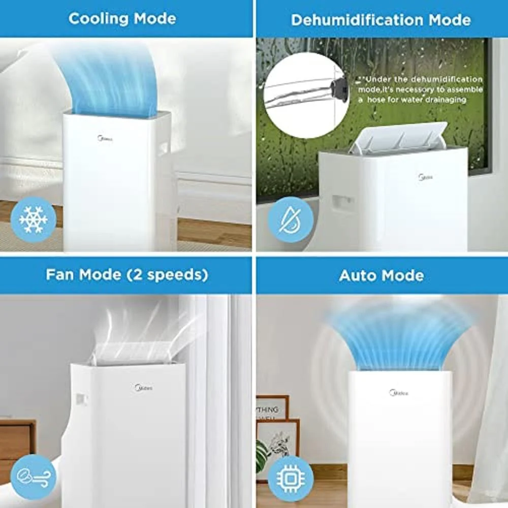 Midea Mobiles Klimager?t Silent Cool 26 Pro WF, 9000 BTU 2,6kW, K��hlen&Ventilieren&Entfeuchten, Raumgr??e bis 88m3(33�O), APP-Steuerung/Alexa/Google Home/IFTTT, Mobile Klimaanlage mit Abluftschlauch