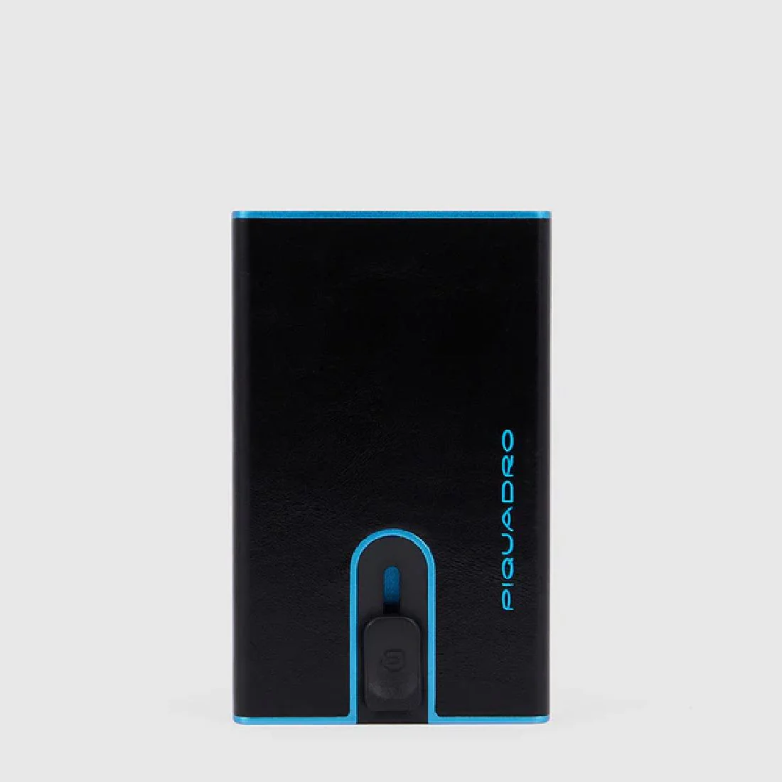 Portacarte Piquadro uomo automatico con rifiniture azzurre PP4825B2BLR-N