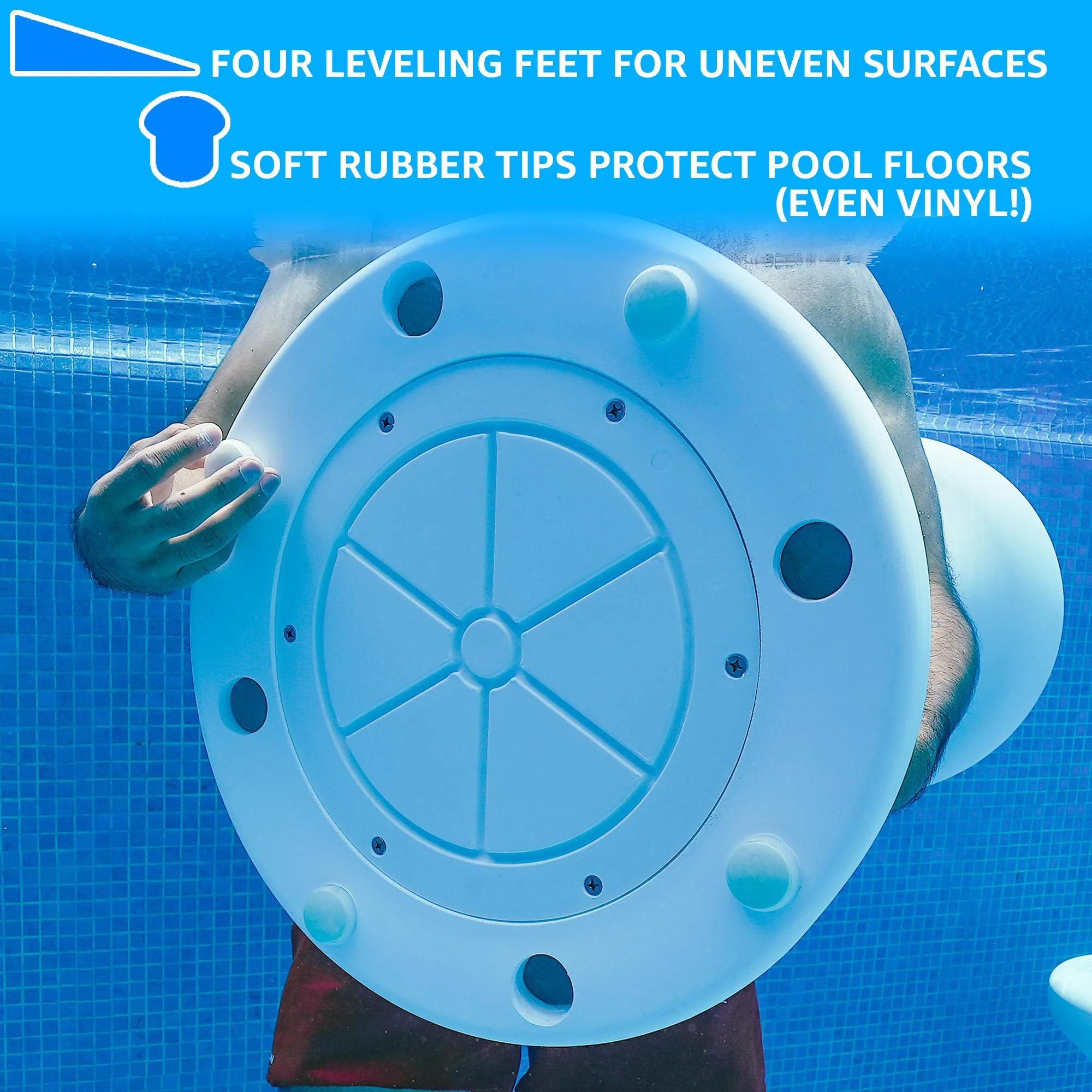 Dunn-Rite Products Made in USA Submersible Swim Up Pool Stools for Underwater Use, Bar Stool for Inside Pool and Patio Deck Seating, 24 Inch (1 Stool)