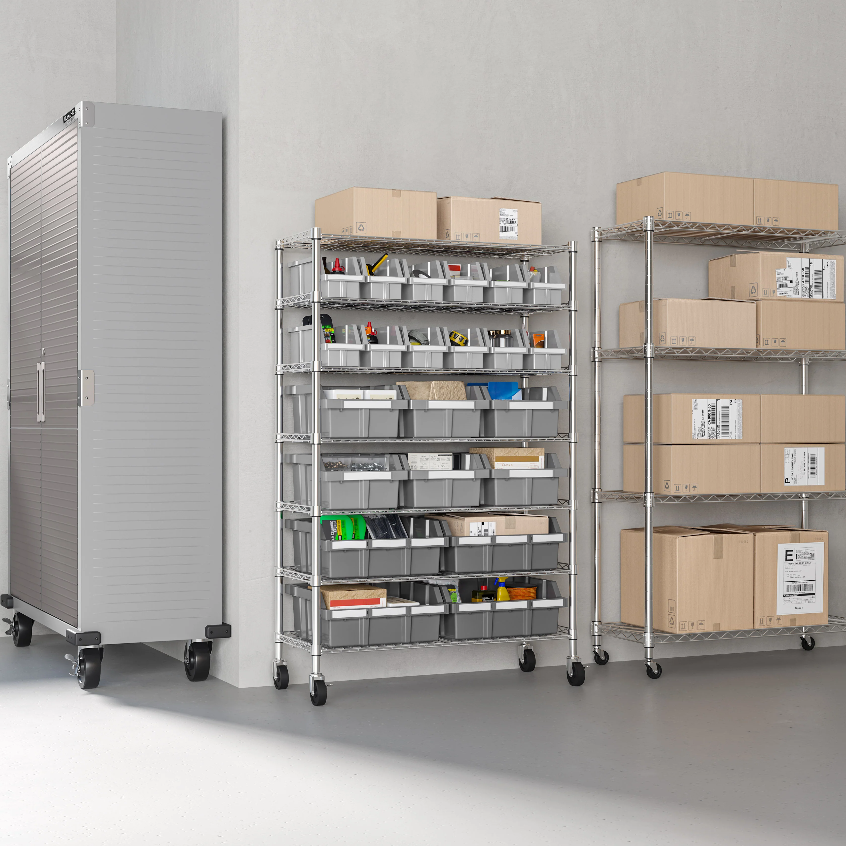 Scaffale NSF a 7 livelli con 22 contenitori